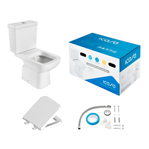 Combo Vaso Sanitário com Caixa Acoplada e Assento Misti Branco Icasa - 97130
