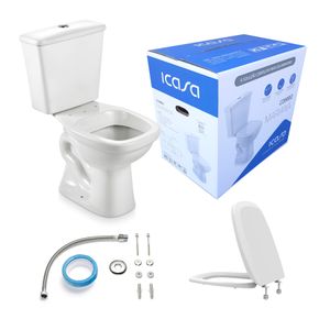 Combo Vaso Sanitário com Caixa Acoplada Assento e Acessórios Mariana BAC1 + IC46 Branco Icasa - 99299