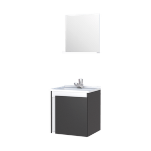 Conjunto Gabinete de Banheiro Madeira Onix 37,8cm Preto Cozimax - 103803