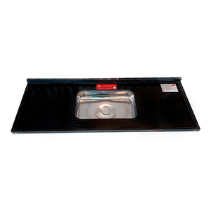 Pia de Cozinha Granito 150x56cm Preto São Gabriel Luxo LA Granitos - 103030
