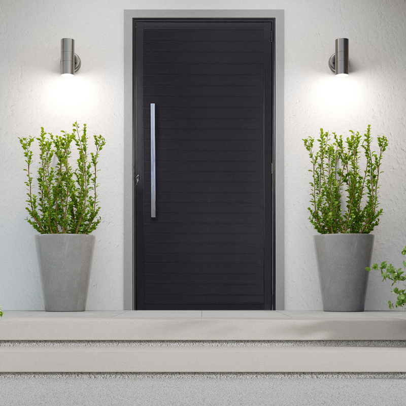Porta Lambril Giro 210X80 Lado Direito Preta com Puxador FortSul