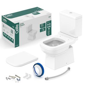 Combo Vaso Sanitário Com Caixa Acoplada Elite Completo Branco Celite - 106524