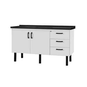 Gabinete de Cozinha Madeira Copacabana 143,5cm Branco MM Gabinetes - 107805