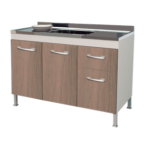 Gabinete para Cozinha Light 1,14cm Branco/Carvalho Inove - 106091