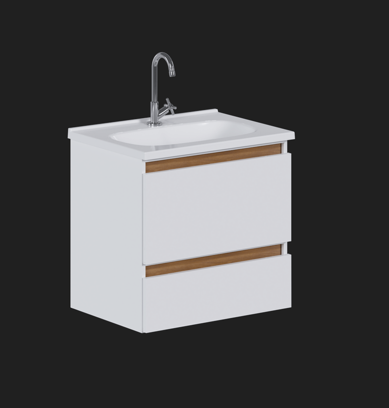 【vani】キャビネット Gabinete Banheiro Aço Vanilla 60cm Branco Cozimax | Village